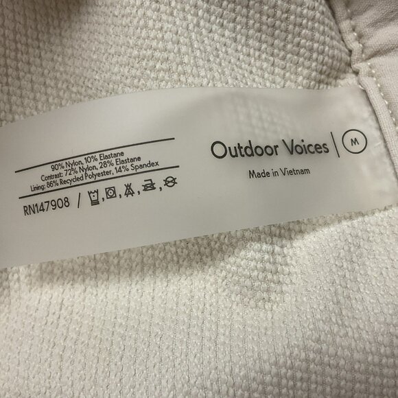Outdoor Voices RecTrek Zip Off Overall In Linen Vanilla Sugar Size Medium Preppy - Picture 11 of 12